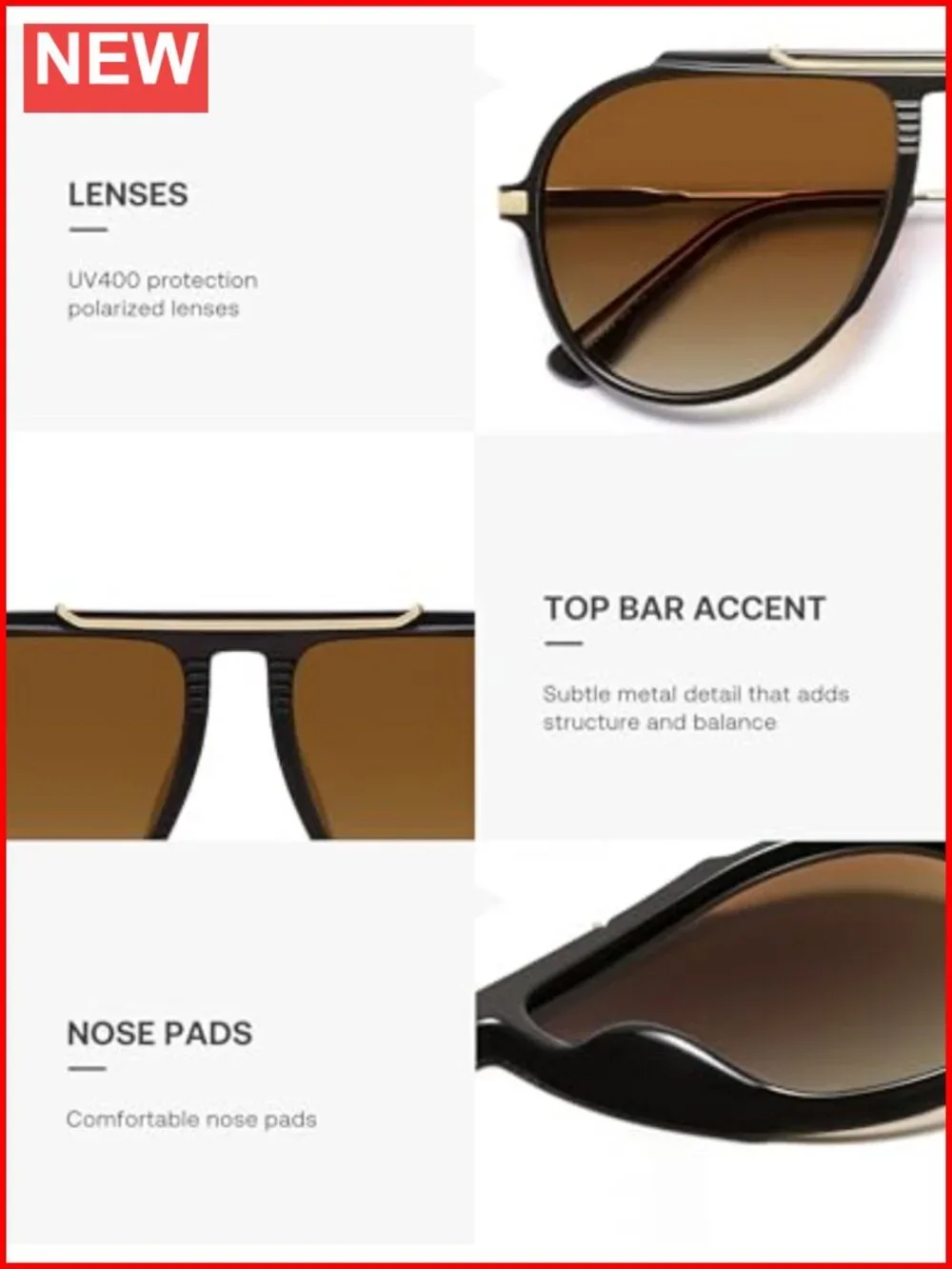 Retro Oversized Aviator Sunglasses for Women Men Trendy Vintage Square Sun